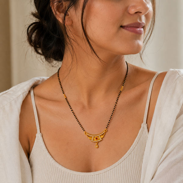 Rivanya Heritage Red Stone Mangalsutra