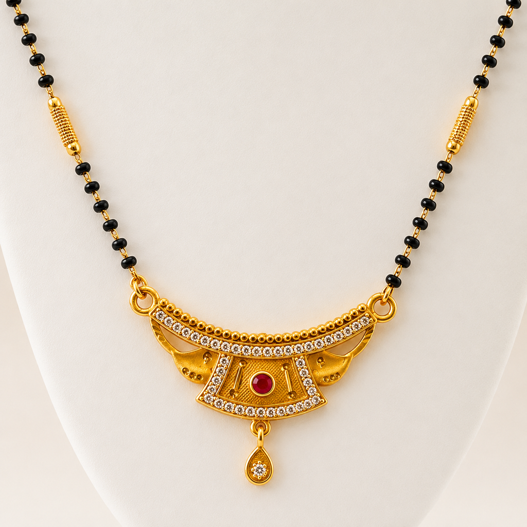 Rivanya Heritage Red Stone Mangalsutra