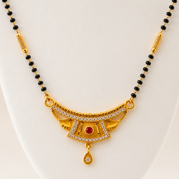 Rivanya Heritage Red Stone Mangalsutra