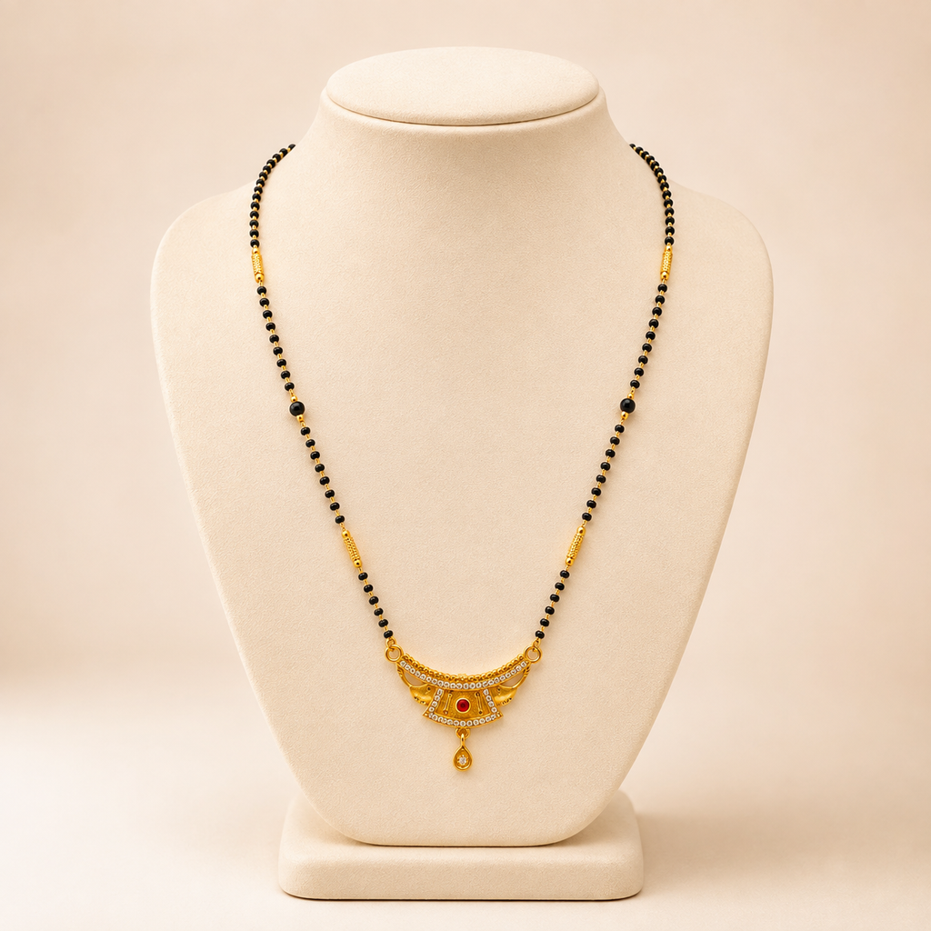 Rivanya Heritage Red Stone Mangalsutra